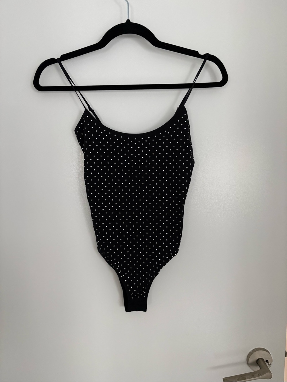 Black Rhinestone Bodysuit